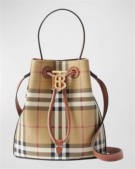 burberry fringe bucket bag|Mini Check Bucket Bag in Black/calico .